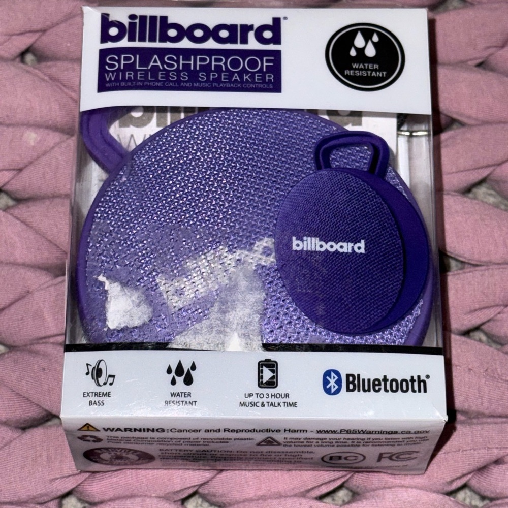 Billboard Purple Splashproof Wireless Speaker